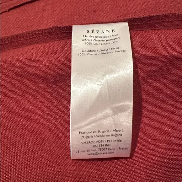 Sézane- Rust Button-Down Dress (Size 8/10/42) NWT - Picture 5 of 5